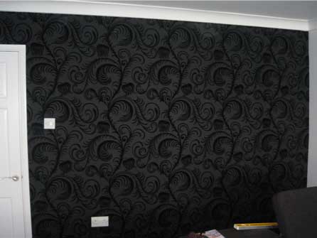 Interior wallpapering after